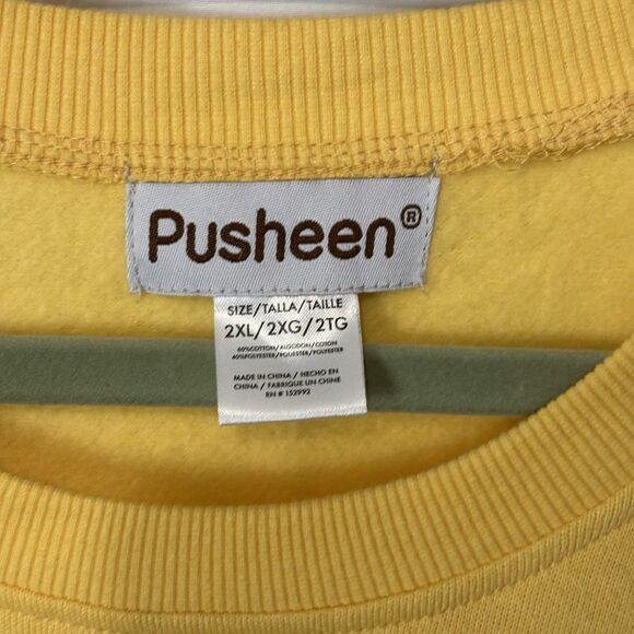 Pusheen 3D Cooking Baking Cat Yellow Long Sleeve Comfort Sweatshirt Sz 2XL - Picture 3 of 8